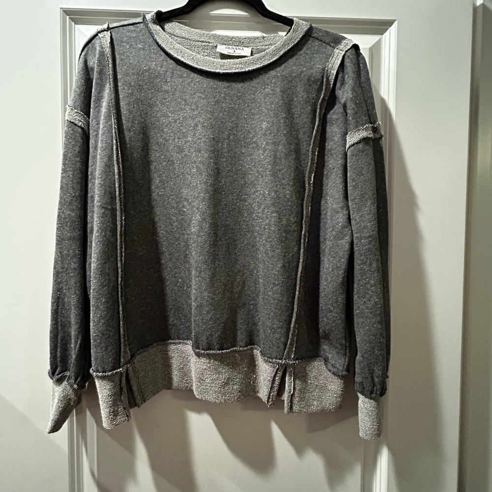 Zenana Outfitters Charcoal Knit Sweater